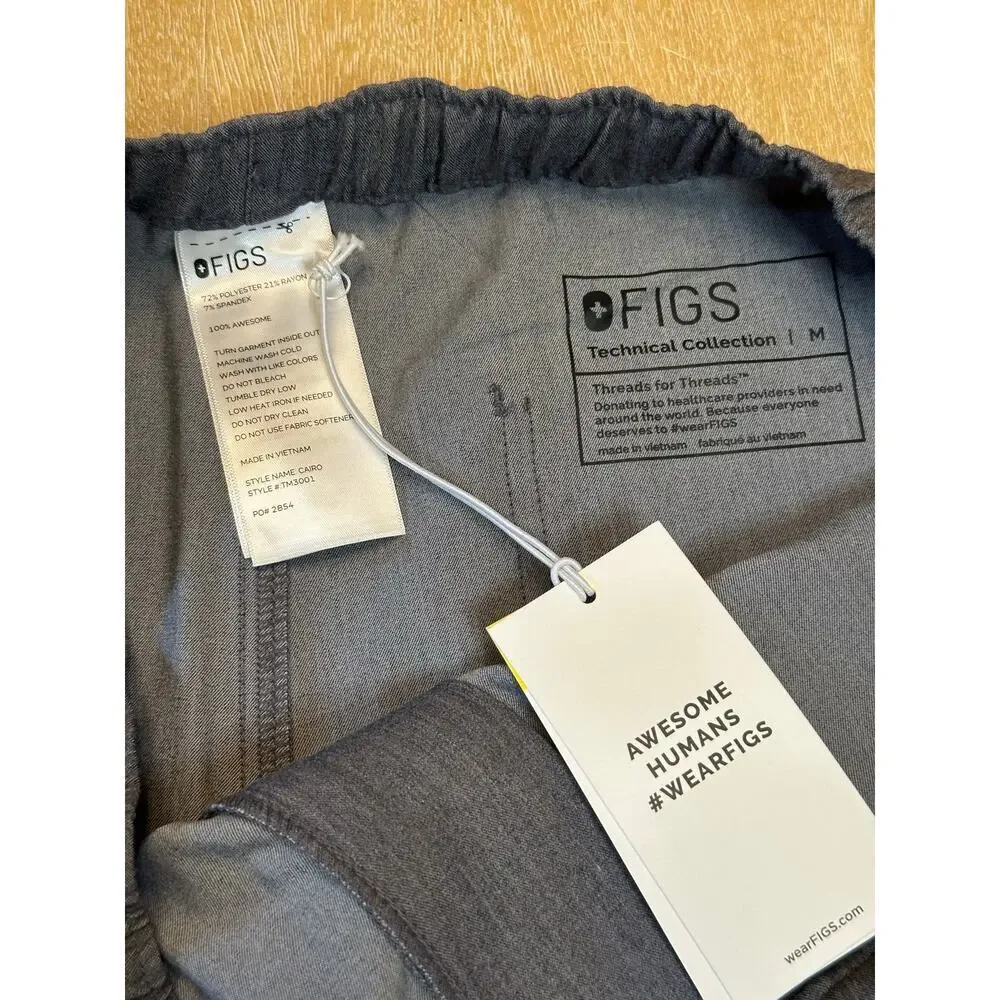 NWT Figs‎ Cairo Cargo Scrub Pants GRAPHITE Medium